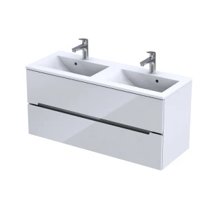 Szafka podumywalkowa 120 cm, SILVER dwie szuflady, kolor: biały połysk, podwójna, ORISTO