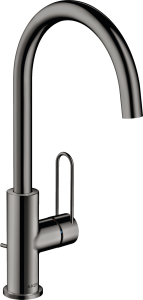 AXOR Uno Jednouchwytowa bateria umywalkowa 240 z uchwytem loop i z kompletem odpływowym Czarny Chrom Polerowany