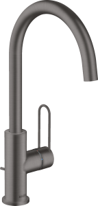 AXOR Uno Jednouchwytowa bateria umywalkowa 240 z uchwytem loop i z kompletem odpływowym Czarny Chrom Szczotkowany
