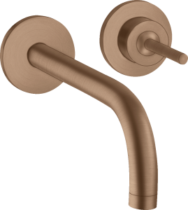 AXOR Uno Jednouchwytowa bateria umywalkowa montaż ścienny podtynkowy z wylewką 165 Czerwone Złoto Szczotkowane