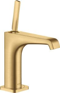 AXOR Citterio E Jednouchwytowa bateria umywalkowa 130 z niezamykanym kompletem odpływowym Złoty Optyczny Szczotkowany