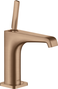 AXOR Citterio E Jednouchwytowa bateria umywalkowa 130 z niezamykanym kompletem odpływowym Czerwone Złoto Szczotkowane