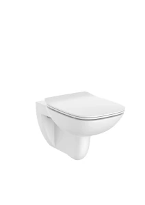 PAKIET DEBBA SQUARE MISKA PODWIESZANA RIMLESS Z DESKĄ WOLNOOP. SLIM DUROPLAST ROCA