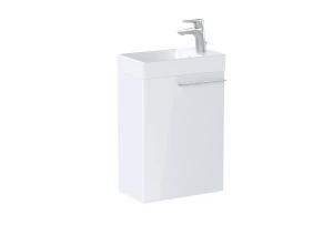 ZESTAW ŁAZIENKOWY ELLA UNIK Z 1 DRZWIAMI, 45X26cm, BIAŁY POŁYSK ROCA