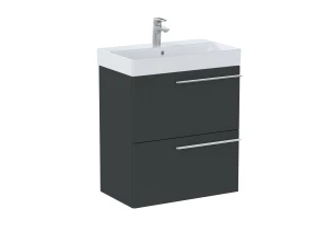 ZESTAW 60 CM SZAFKA ONYKS MAT ONA 2-SZUF. + UMYWALKA ONA 60X36 CM ROCA