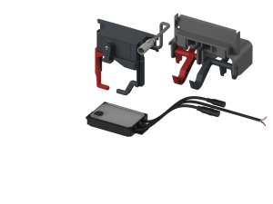 TECE TECEplanus elektroniczny mechanizm spłukujący do poręczy z zamontowanym przewodowym przyciskiem spłukującym, zasilanie 12 V