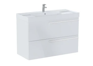 ZESTAW ŁAZIENKOWY ELLA UNIK Z 2 SZUFLADY 100X46X72  BIAŁY POŁYSK ROCA