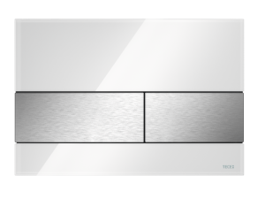 PRZYCISK TECESQUARE BIAŁE SZKŁO + PRZYCISKI STAL WC TECE