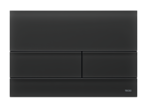 TECE TECEsquare II przycisk spłukujący do WC ze szkła, spłukiwanie dwoma ilościami wody, szkło czarne satynowe