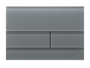 TECE TECEsquare II przycisk spłukujący do WC ze szkła, spłukiwanie dwoma ilościami wody, szkło szare satynowe