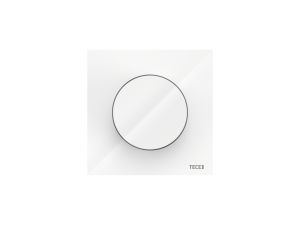 TECE TECEflushpoint przycisk spłukujący z tworzywa, spłukiwanie jedną ilością wody, okrągła obudowa przycisku, biały połysk