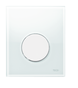 TECE TECEloop przycisk spłukujący do pisuaru U 1 z kartuszem, szkło, szkło białe połysk, przycisk biały połysk