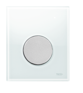 TECE TECEloop przycisk spłukujący do pisuaru U 1 z kartuszem, szkło, szkło białe połysk, przycisk chrom matowy