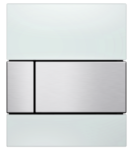 PRZYCISK TECESQUARE BIAŁE SZKŁO+STAL SZCZOT. PISUAR TECE