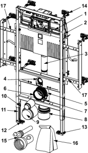 TECE TECEprofil stelaż podtynkowy do WC ze spłuczką Uni dla osób niepełnosprawnych, wysokość montażowa 1120 mm