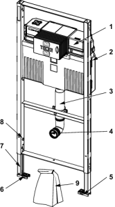 TECE TECEprofil stelaż podtynkowy do WC ze spłuczką Uni do WC stojącego dla dzieci, wysokość montażowa 1120 mm