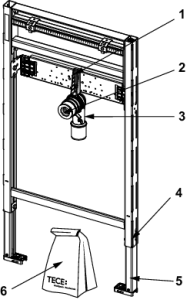 TECE TECEprofil stelaż podtynkowy pod umywalkę, wysokość montażowa 820 – 980 mm