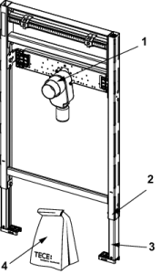 TECE TECEprofil stelaż podtynkowy pod umywalkę z syfonem podtynkowym, wysokość montażowa 820 – 980 mm