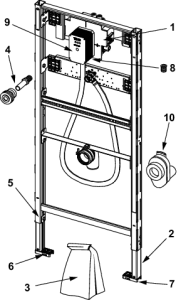 TECE TECEprofil stelaż podtynkowy do pisuaru z obudową zaworu U 2, wysokość montażowa 1120 mm, zawiera syfon poziomy