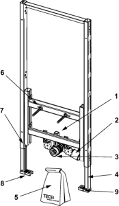 STELAŻ PODTYNKOWY DO BIDETU PODT. H112 TECE