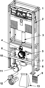 TECE TECEconstruct stelaż podtynkowy do WC ze spłuczką Uni, z czterema nóżkami, wysokość montażowa 1120 mm