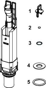 ZAWÓR SPŁUKUJĄCY A5 Z KOSZEM OCTA II (DO STELAŻA 8 CM) TECE