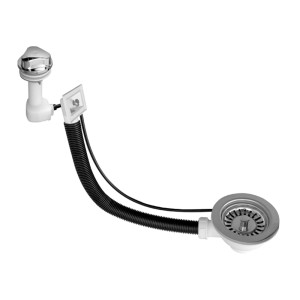 McAlpine Spust zlewozmywakowy 1.1/2"x113mm z mechanizmem automatycznym, przelew prostokątny