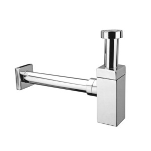 McAlpine Syfon umywalkowy butelkowy "kwadratowy" DEKORACYJNY 1.1/4"x32 bez spustu CHROM