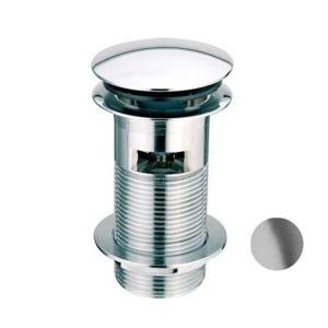 McAlpine Spust umyw."klik-klak" DEKORACYJNY 1.1/4"x60mm z małą nakrętką z przelewem STAL SZCZOTKOWANA