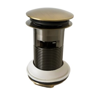 McAlpine Spust umyw."klik-klak" DEKORACYJNY 1.1/4"x60mm z małą nakrętką z przelewem ANTYCZNY BRĄZ