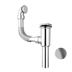 McAlpine Spust umywalkowy "klik-klak" DEKORACYJNY 1.1/4"x60mm z przelewem STAL SZCZOTKOWANA