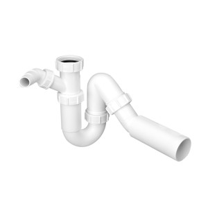 McAlpine Syfon zlewozmywakowy rurowy 1.1/2"x50mm z podłączeniem pralki lub zmywarki bez spustu