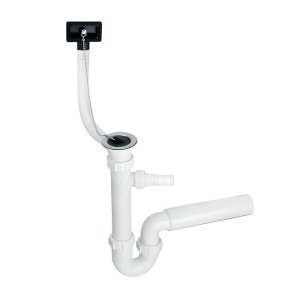 McAlpine Syfon zlewozmywakowy rurowy 1.1/2"x50mm z podłączeniem pralki lub zmywarki ,spust z przelewem