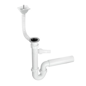 McAlpine Syfon zlewozmywakowy rurowy 1.1/2"x50mm z podłączeniem pralki lub zmywarki ,spust z przelewem