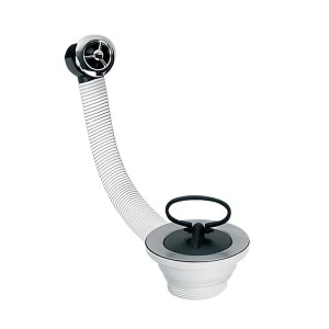 McAlpine Spust zlewozmywakowy 1.1/2"x40mm z sitem ze stali nierdzewnej i korkiem gumowym i łańcuszkiem, przelew okrągły