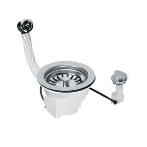 McAlpine Spust zlewozmywakowy 1.1/2"x113mm z mechanizmem automatycznym, przelew okrągły