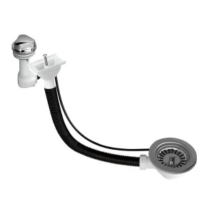 McAlpine Spust zlewozmywakowy 1.1/2"x113mm z mechanizmem automatycznym, przelew horyzontalny