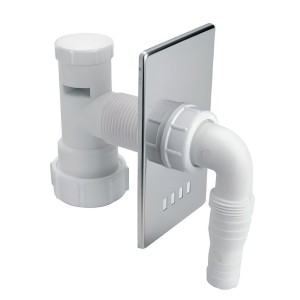 McAlpine Przyłącze do pralki lub zmywarki podtynkowe z napowietrznikiem z odejściem 32mm ,maskownica CHROM