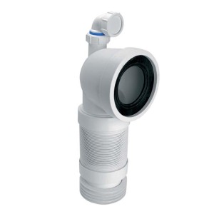 McAlpine Przyłącze kanalizacyjne harmonijkowe L-265>540mm,wejście 90-110mm,wyjście 110mm, kąt 90 z podłączeniem 40mm