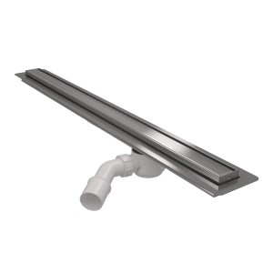 McAlpine Odpływ liniowy 1000mm OMEGAslim, stal szczotkowana + syfon HC26-58WH-65