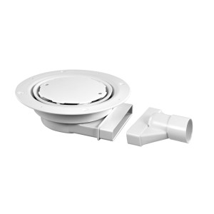 McAlpine Wpust podłogowy wykonany z ABS z odpływem 40/50mm, czyszczony od góry z zaworem zwrotnym , kratka o średnicy 150mm