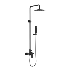 Excellent Keria Zestaw Prysznicowy Z Deszczownicą 20 Cm Czarny Mat