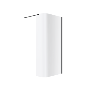 Excellent Vidoq Walk-In Ścianka Prysznicowa Gięta Powłoka 83X200 Czarny Mat
