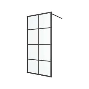 Excellent Fabrika Walk-In Ścianka Prysznicowa 100X200 Cm Czarny Mat