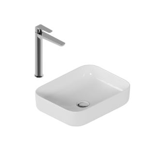 Excellent Zestaw Promocyjny Cori 2.0 Baterią Umywalkową Wysoką 50X38 Chrom