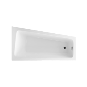 Excellent Ava Side Wanna Narożna 150X80 Cm Prawa Biały Połysk