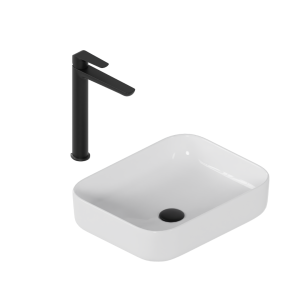 Excellent Zestaw Promocyjny Cori 2.0 Baterią Umywalkową 50X38 Czarny Soft
