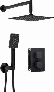 ZESTAW PODTYNKOWY Z BATERIĄ TERMOSTATYCZNĄ BOX NERO DEANTE