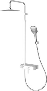 ZESTAW PRYSZNICOWY Z DESZCZOWINĄ LOBELIA Z BATERIĄ MIESZACZOWĄ CHROM DEANTE