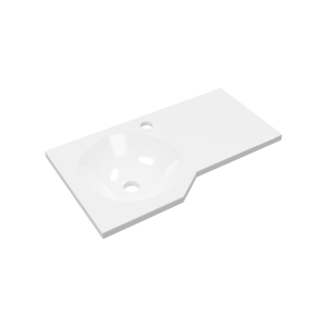 Excellent Be Spot Umywalka Wisząca Solid Surface Lewa 60X34 Biały Połysk